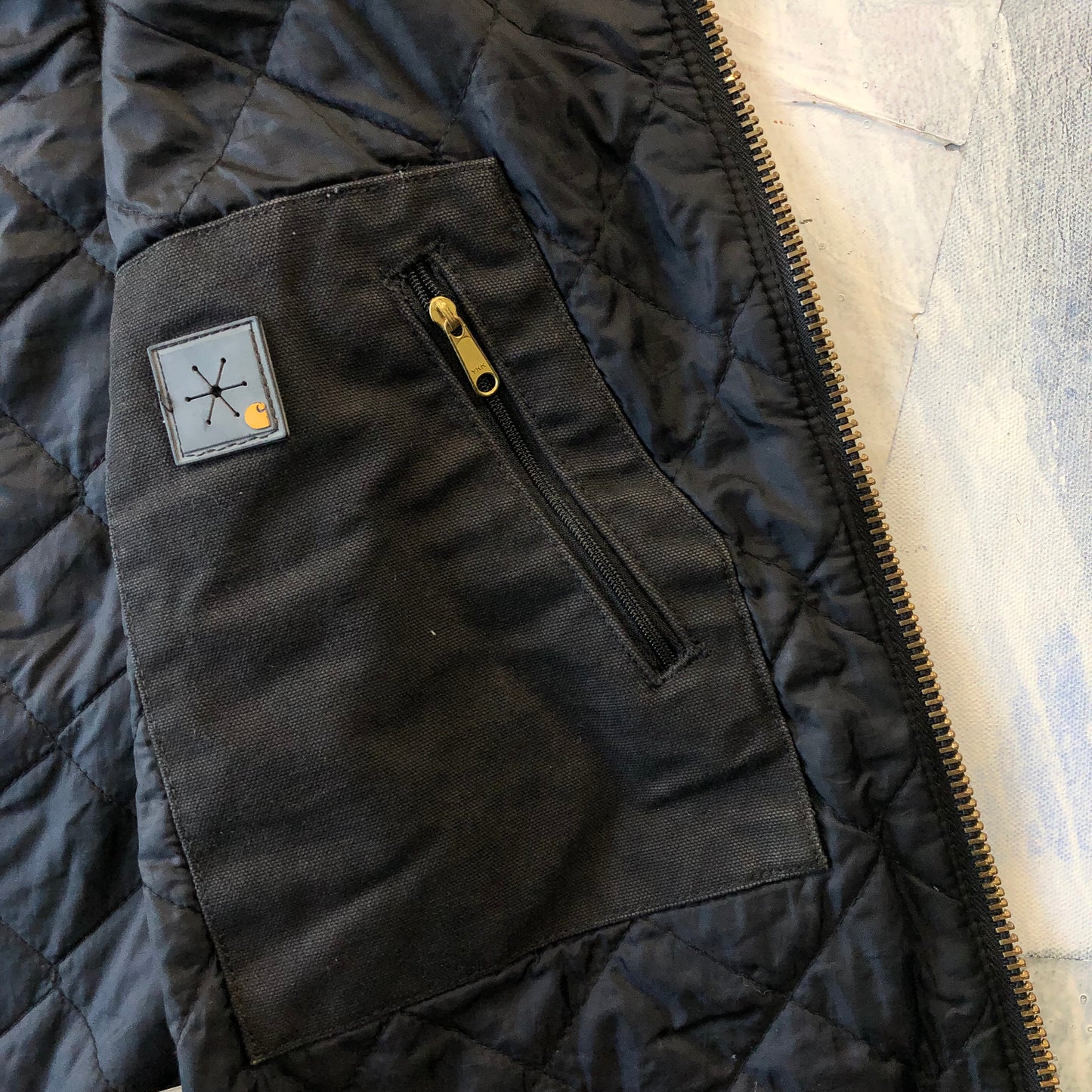 Vintage Carhartt Hooded Workwear Vest Zip Jacket M