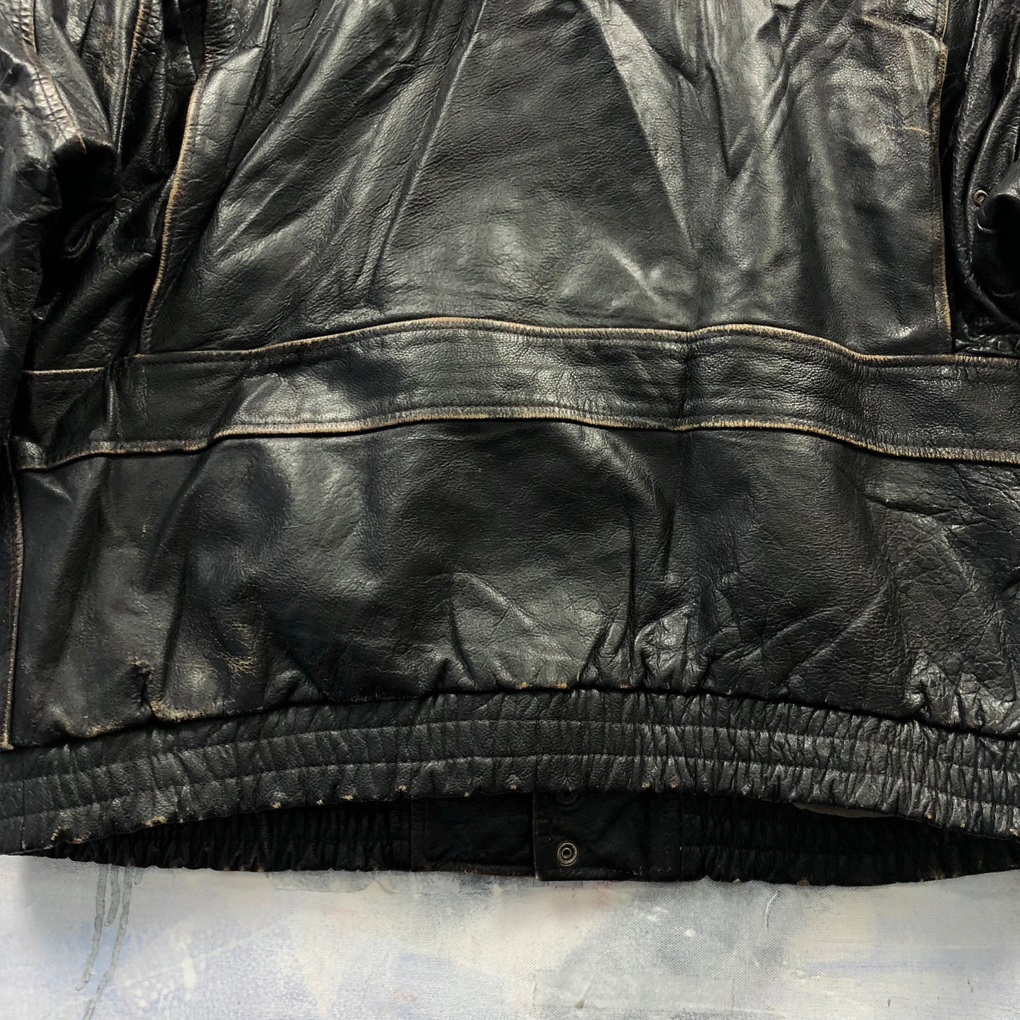 Vintage USA Route 66 Aviator Leather Zip Jacket XL