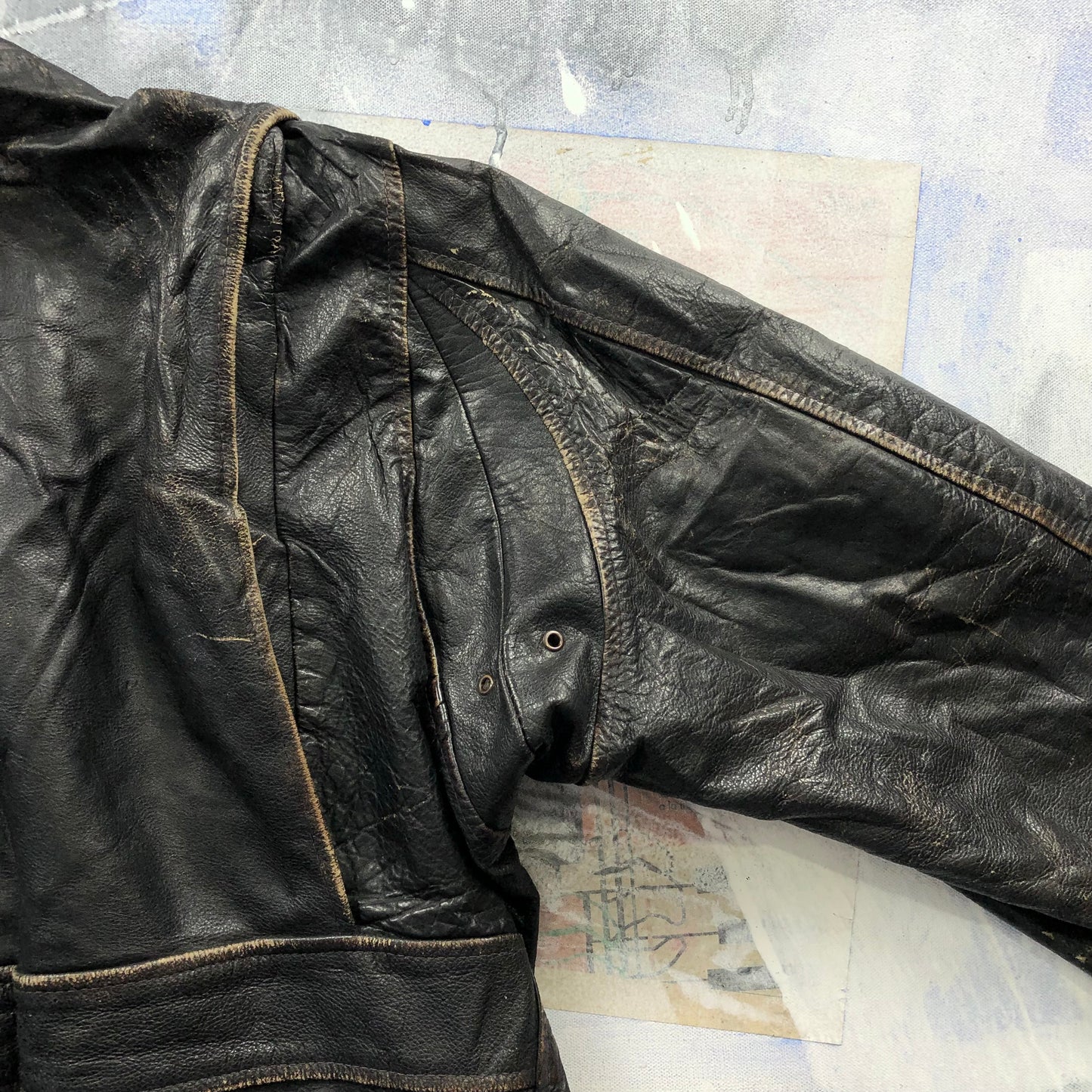 Vintage USA Route 66 Aviator Leather Zip Jacket XL