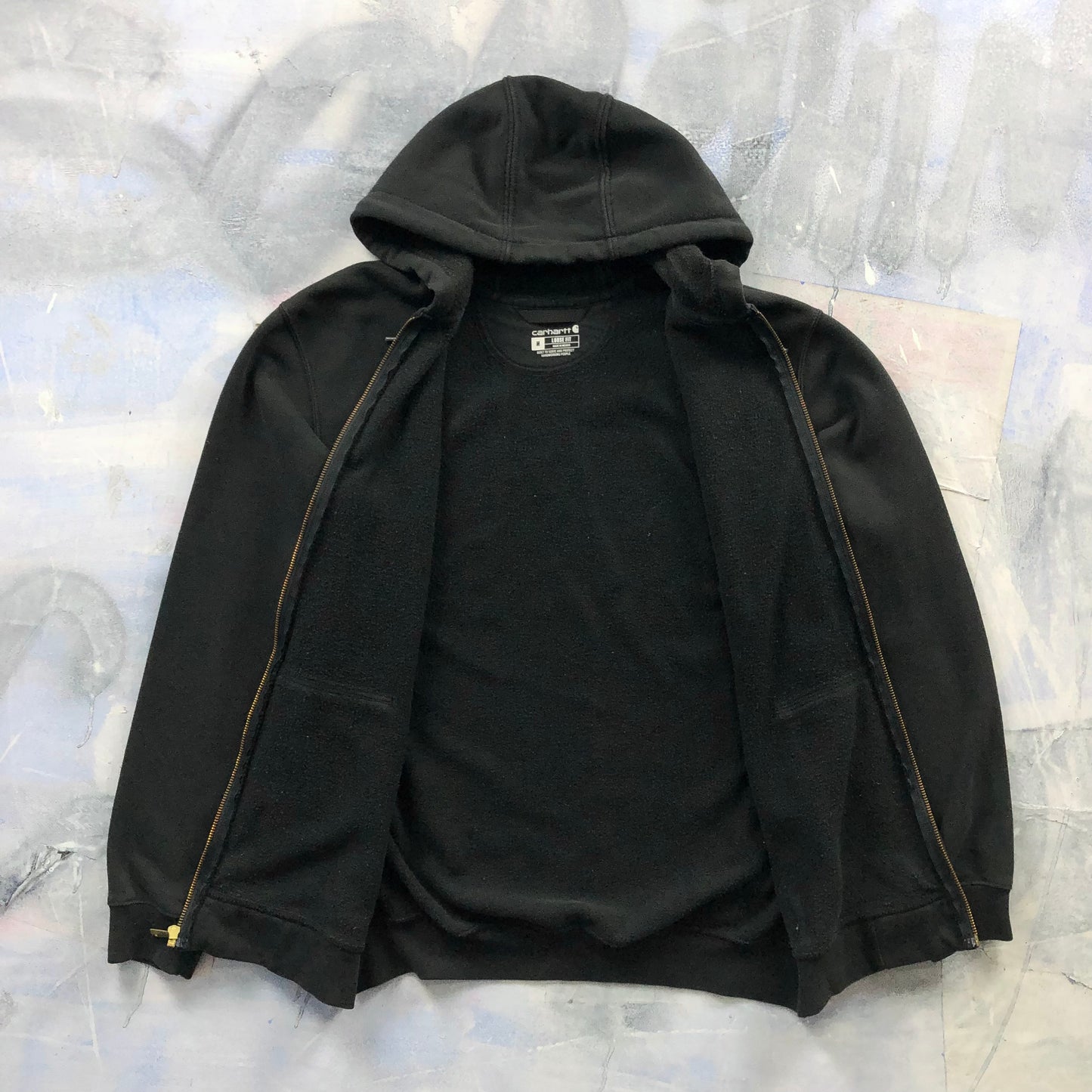 Carhartt Loose Fit Pocket Logo Zip Hoodie Sweatshirt M