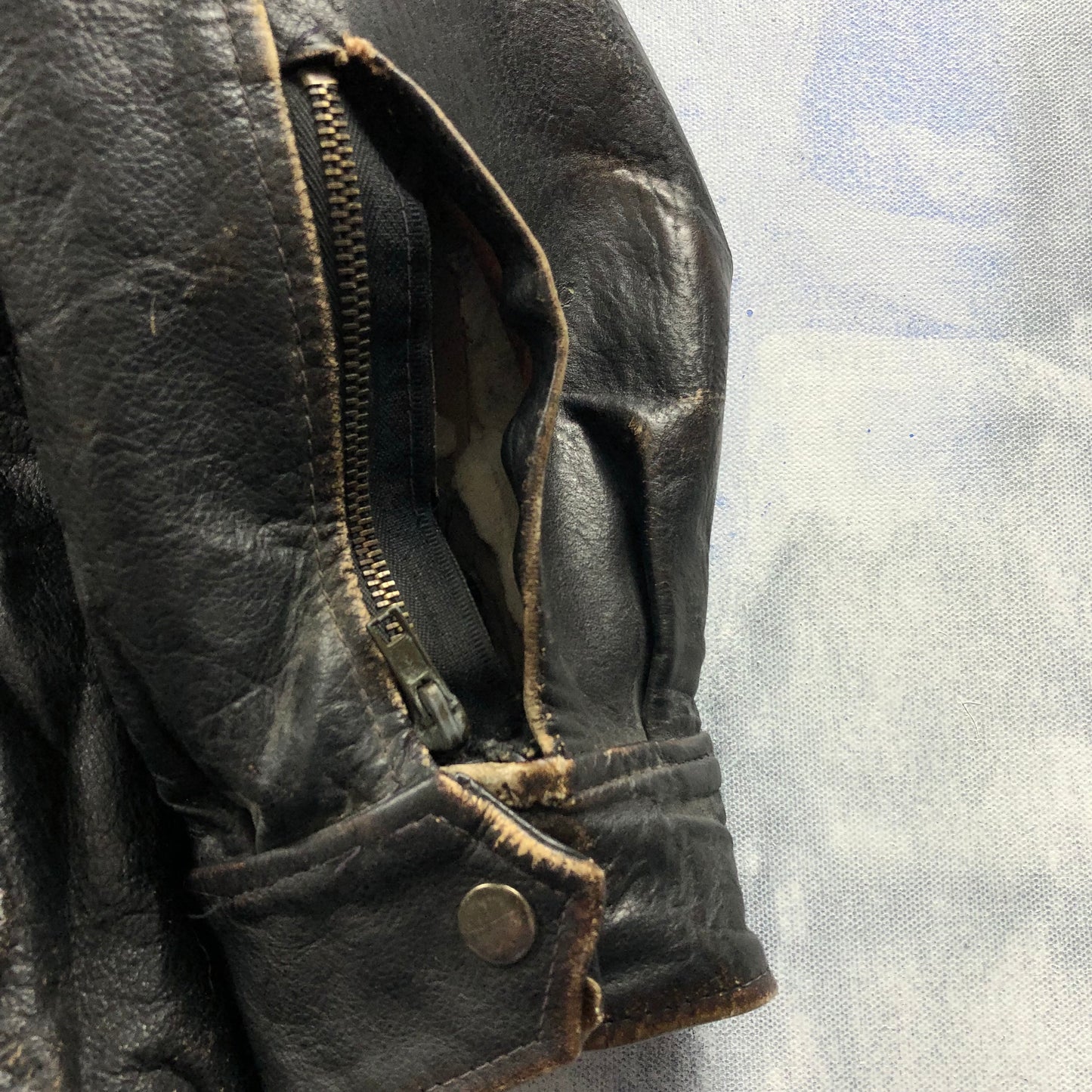 Vintage USA Route 66 Aviator Leather Zip Jacket XL