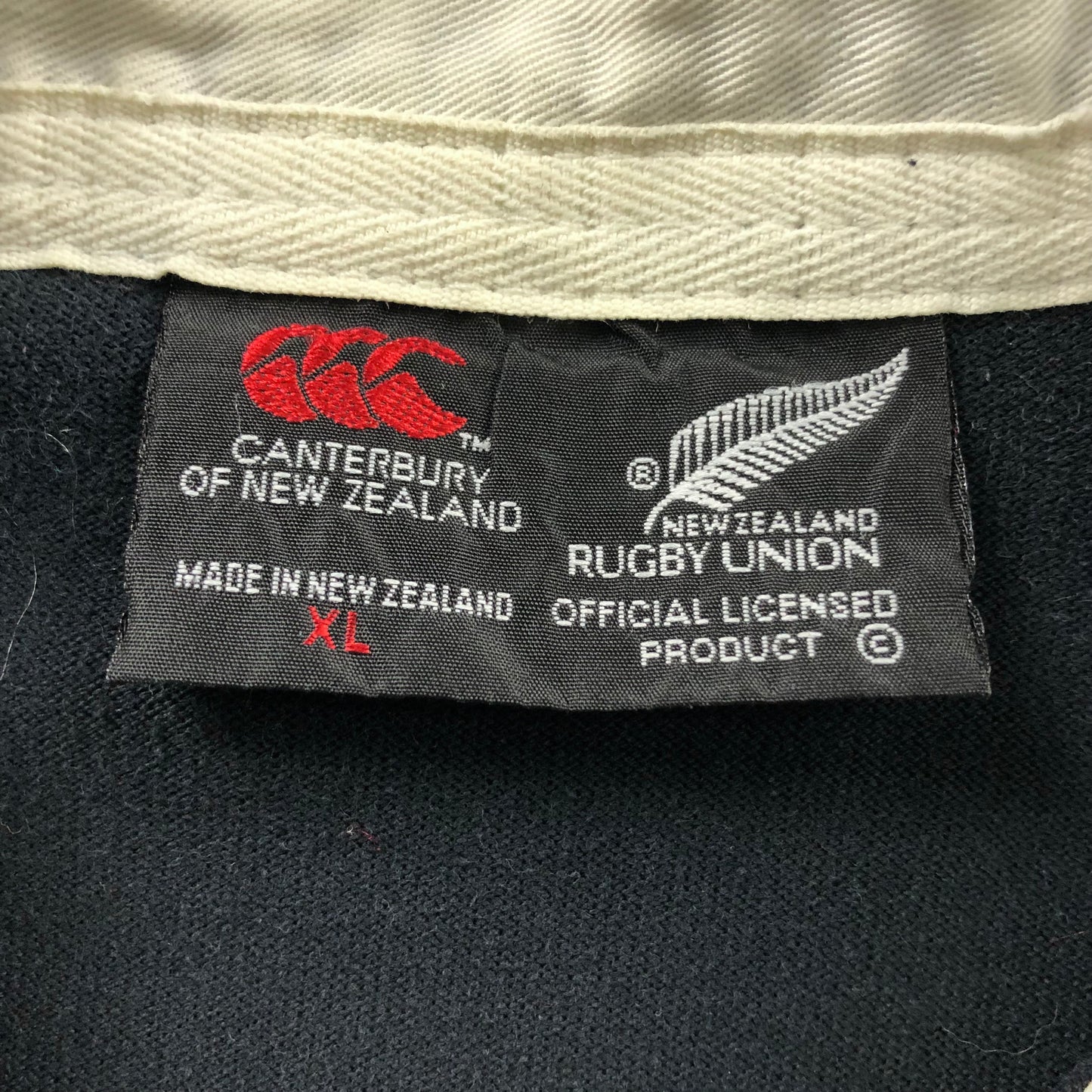 Vintage 90s New Zealand All Blacks Rugby Union Polo Long Sleeve Shirt XL