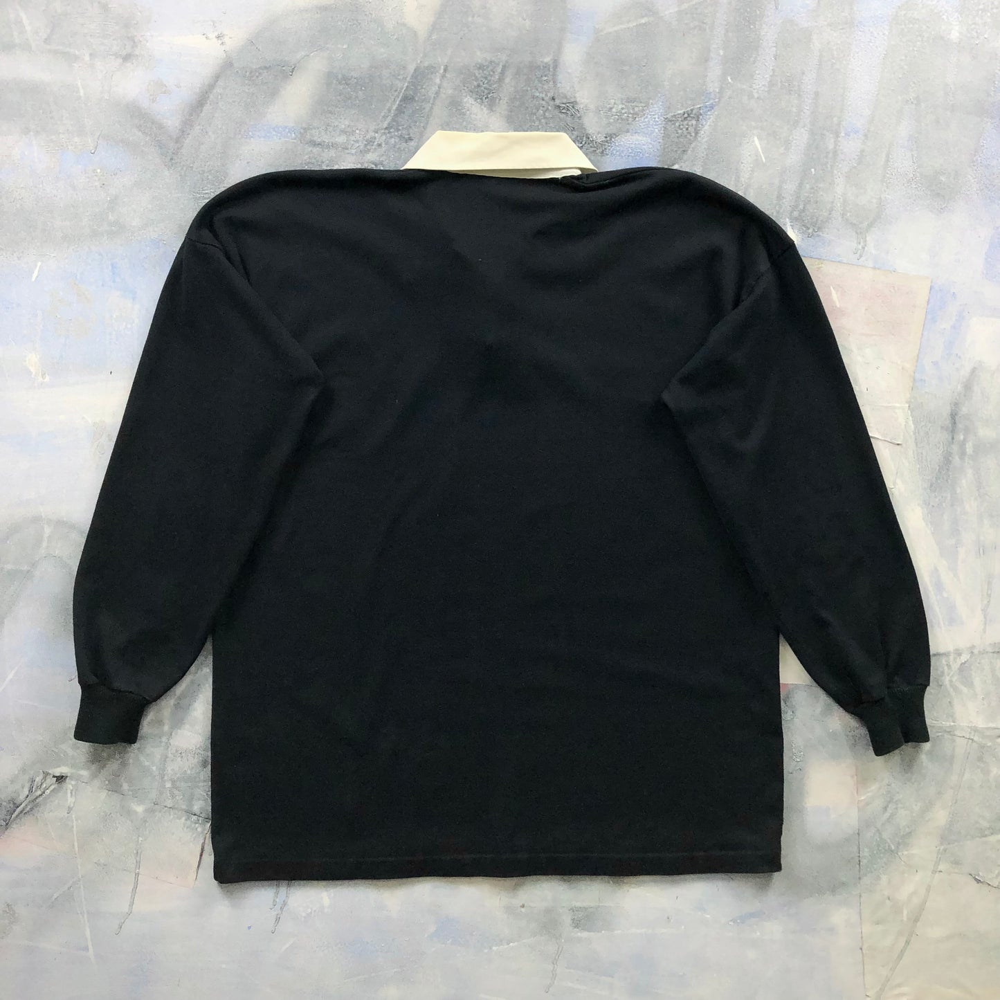 Vintage 90s New Zealand All Blacks Rugby Union Polo Long Sleeve Shirt XL