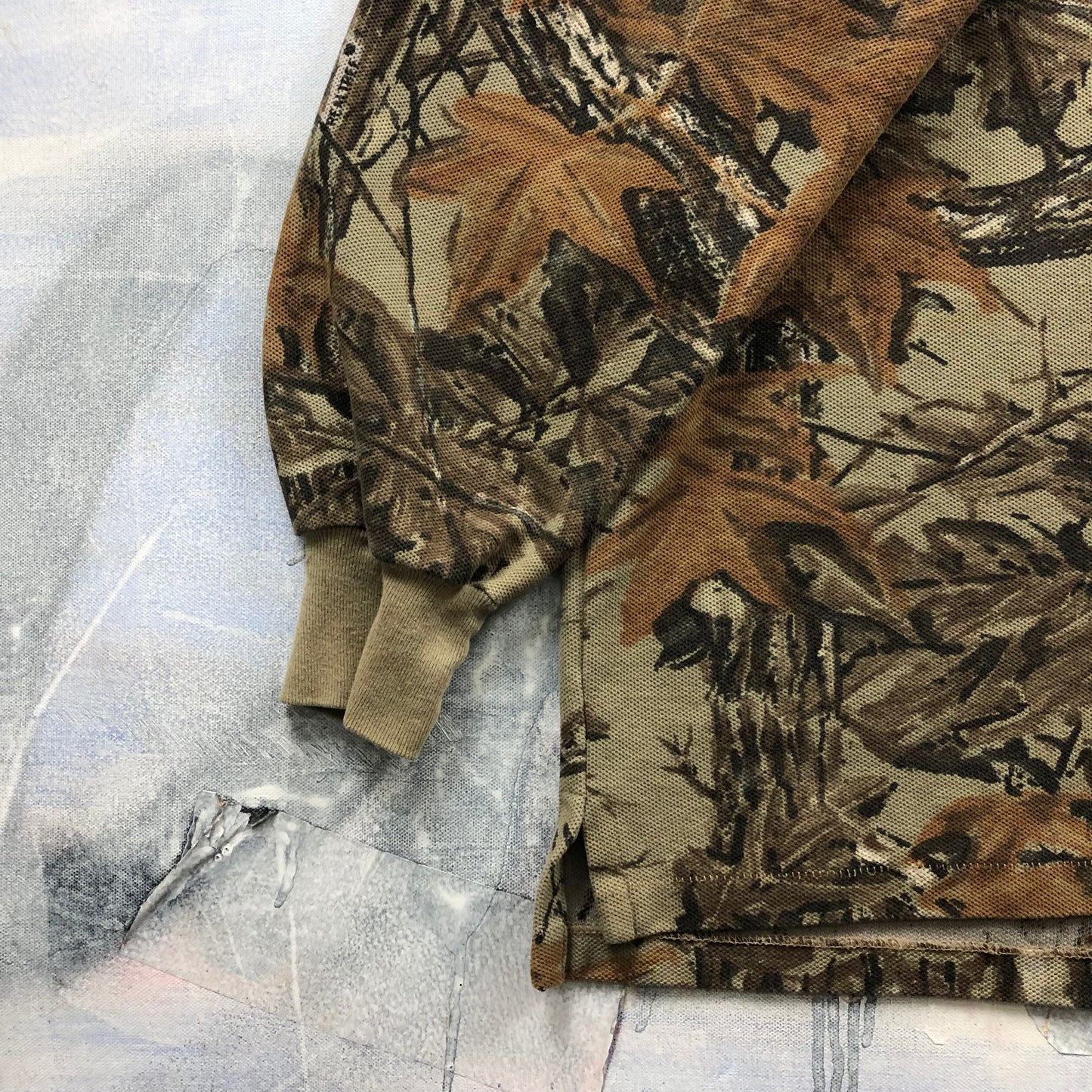 Vintage USA Spartan Real Tree Long Sleeve Heavyweight Polo Shirt XXL