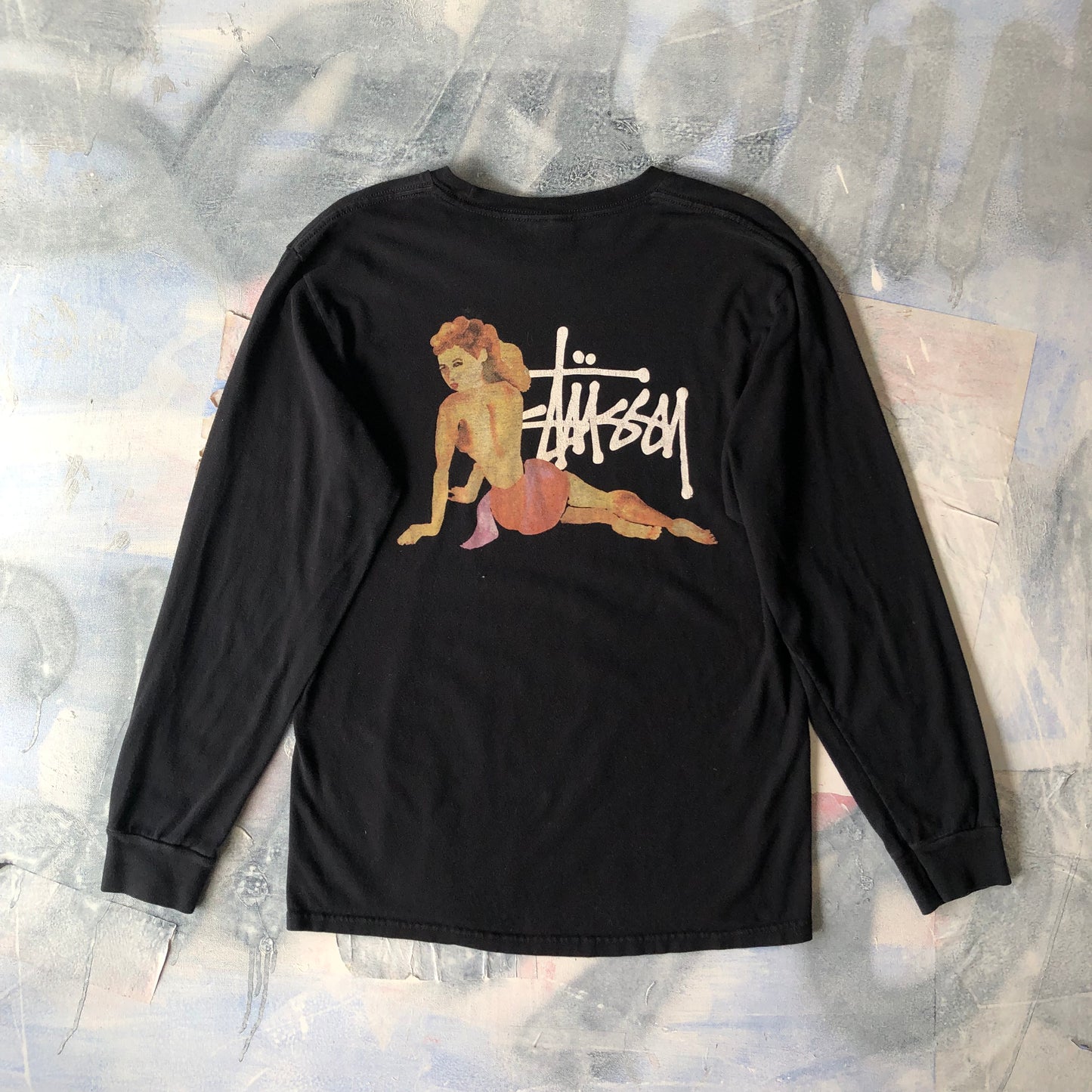 Stussy Hawaiin Girl Long Sleeve Shirt M