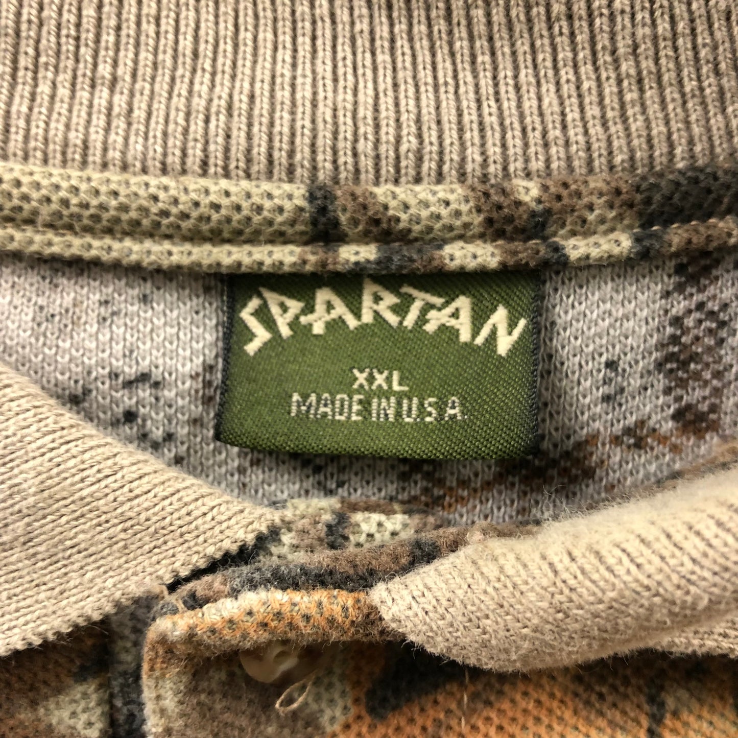Vintage USA Spartan Real Tree Long Sleeve Heavyweight Polo Shirt XXL