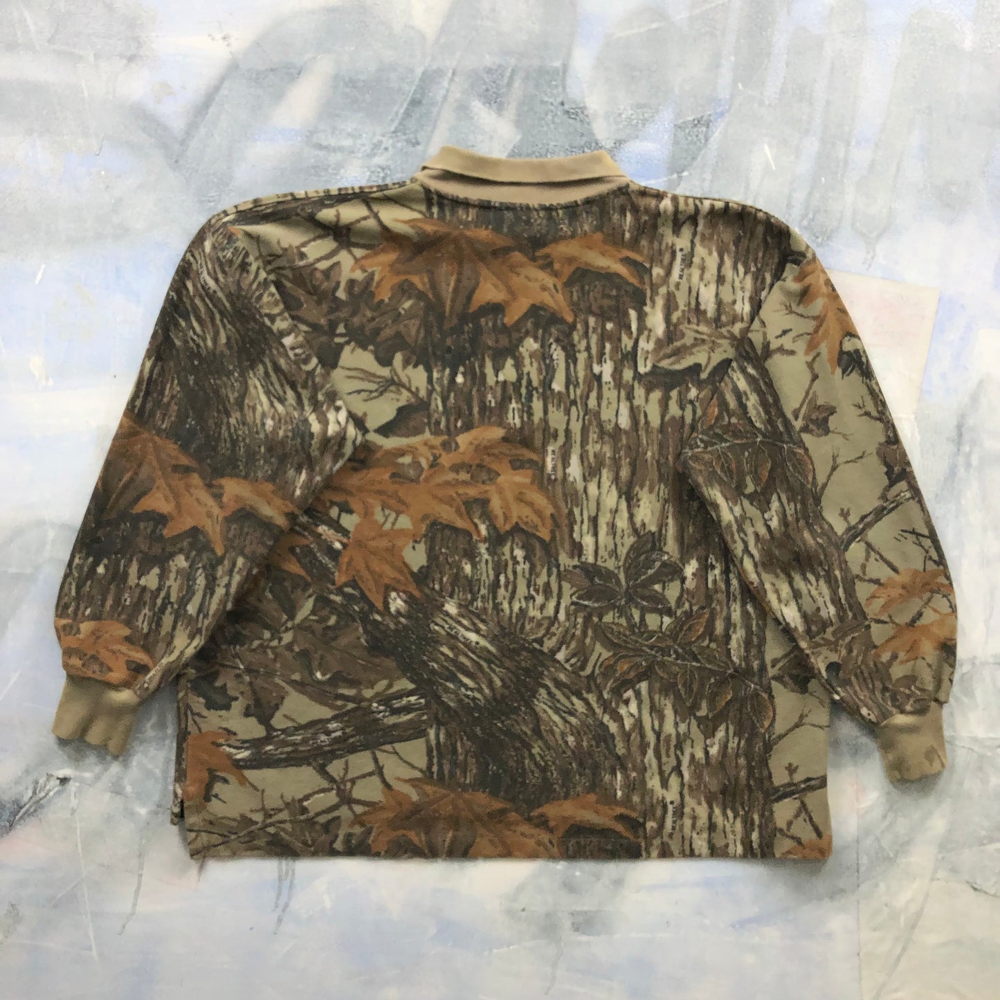 Vintage USA Spartan Real Tree Long Sleeve Heavyweight Polo Shirt XXL