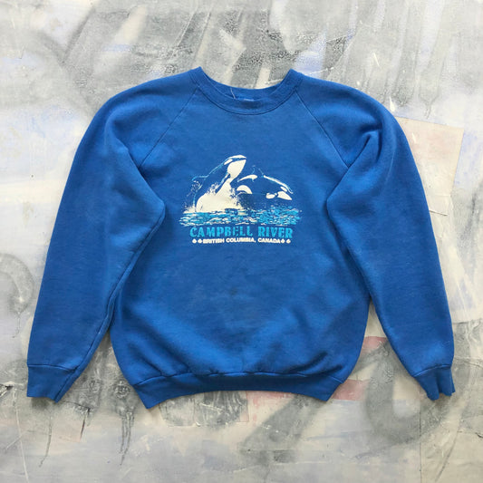 Vintage USA 90s Orcas Campbell River British Columbia Canada Crewneck Sweatshirt XL