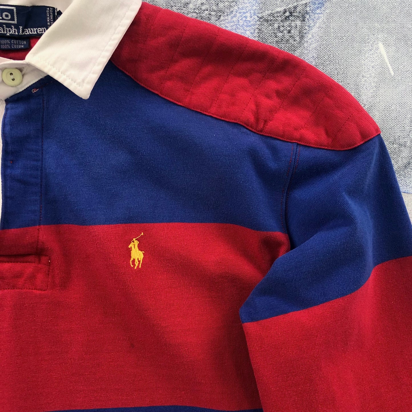 Vintage Polo Ralph Lauren Long Sleeve Rugby Polo Shirt L