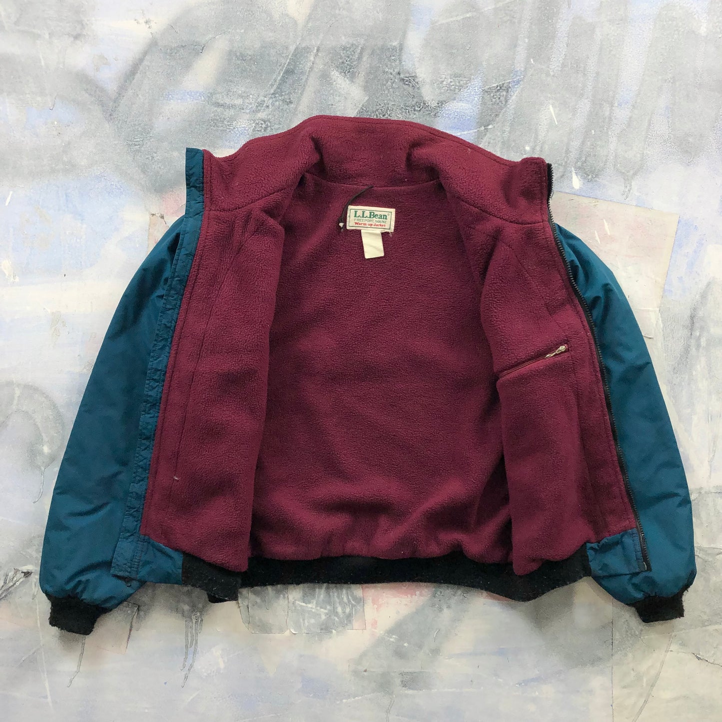 Vintage L.L Bean Warm Up Bomber Fleece Lined Zip Jacket M