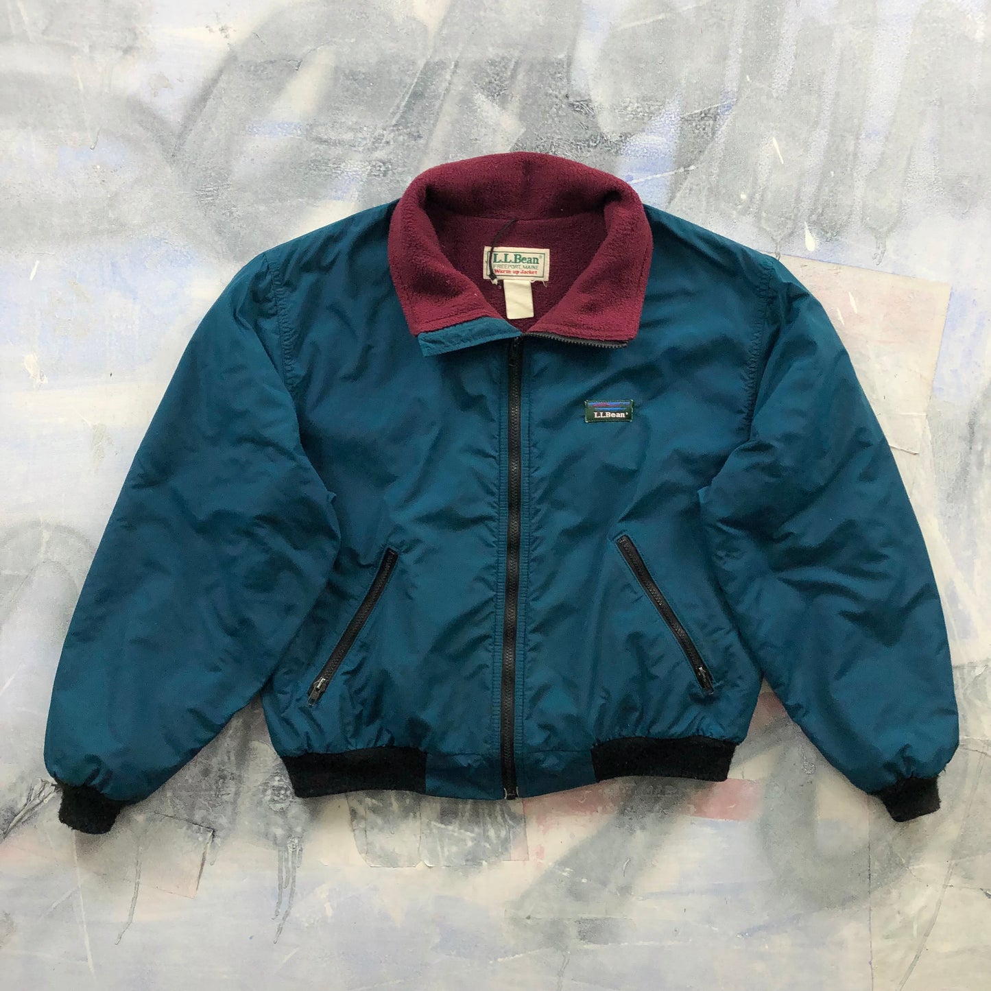 Vintage L.L Bean Warm Up Bomber Fleece Lined Zip Jacket M