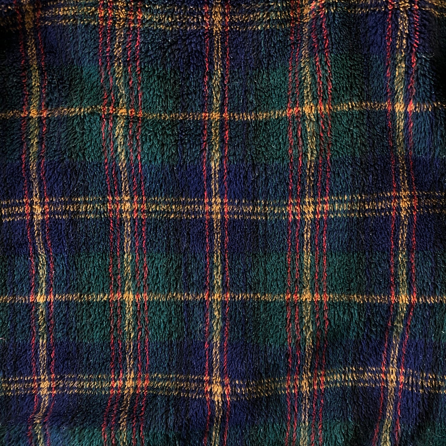 Vintage Plaid Quarter Zip Fleece Sweatshirt L