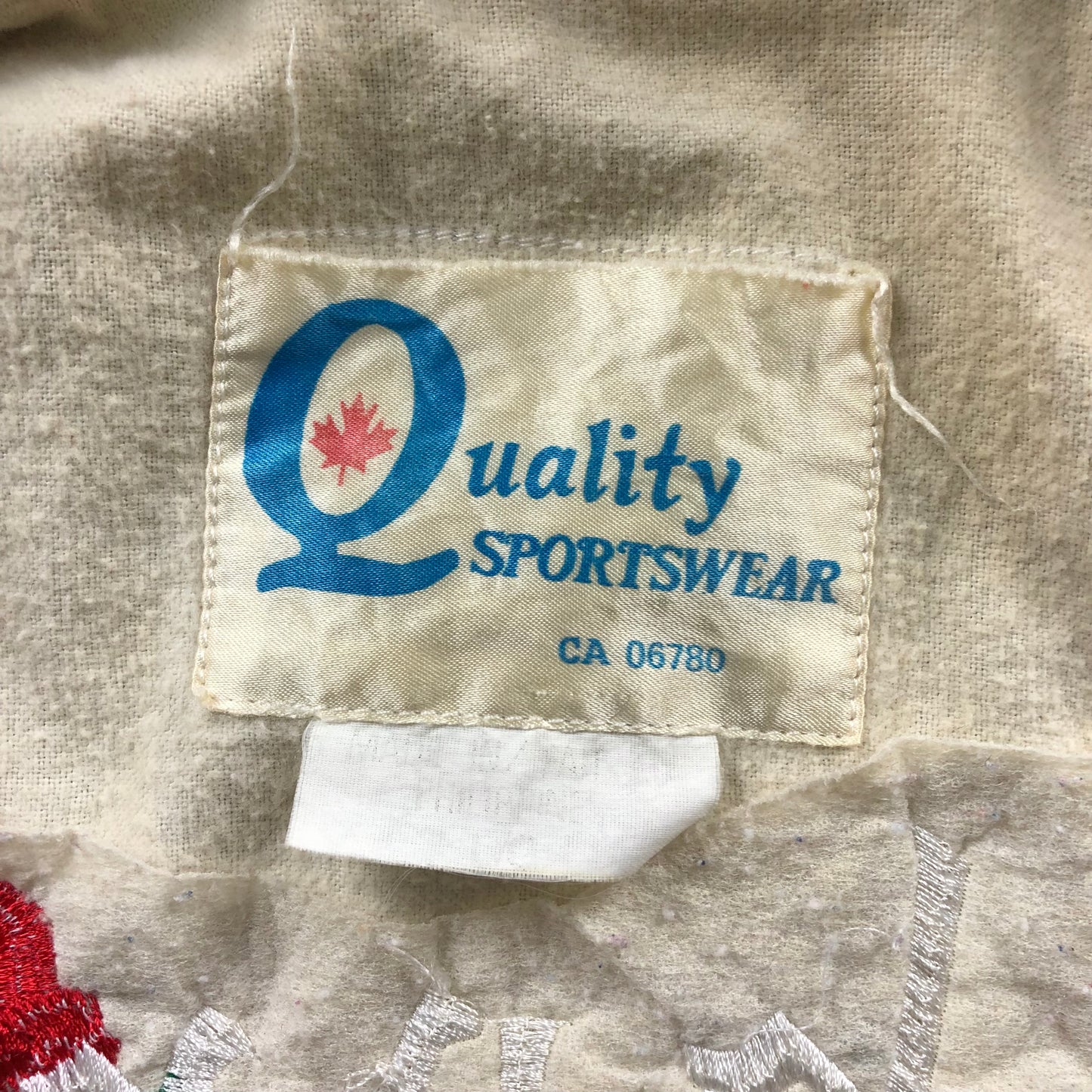 Vintage Alberta Canada Flying Eagle Blanket Lined Satin Bomber Button Jacket L