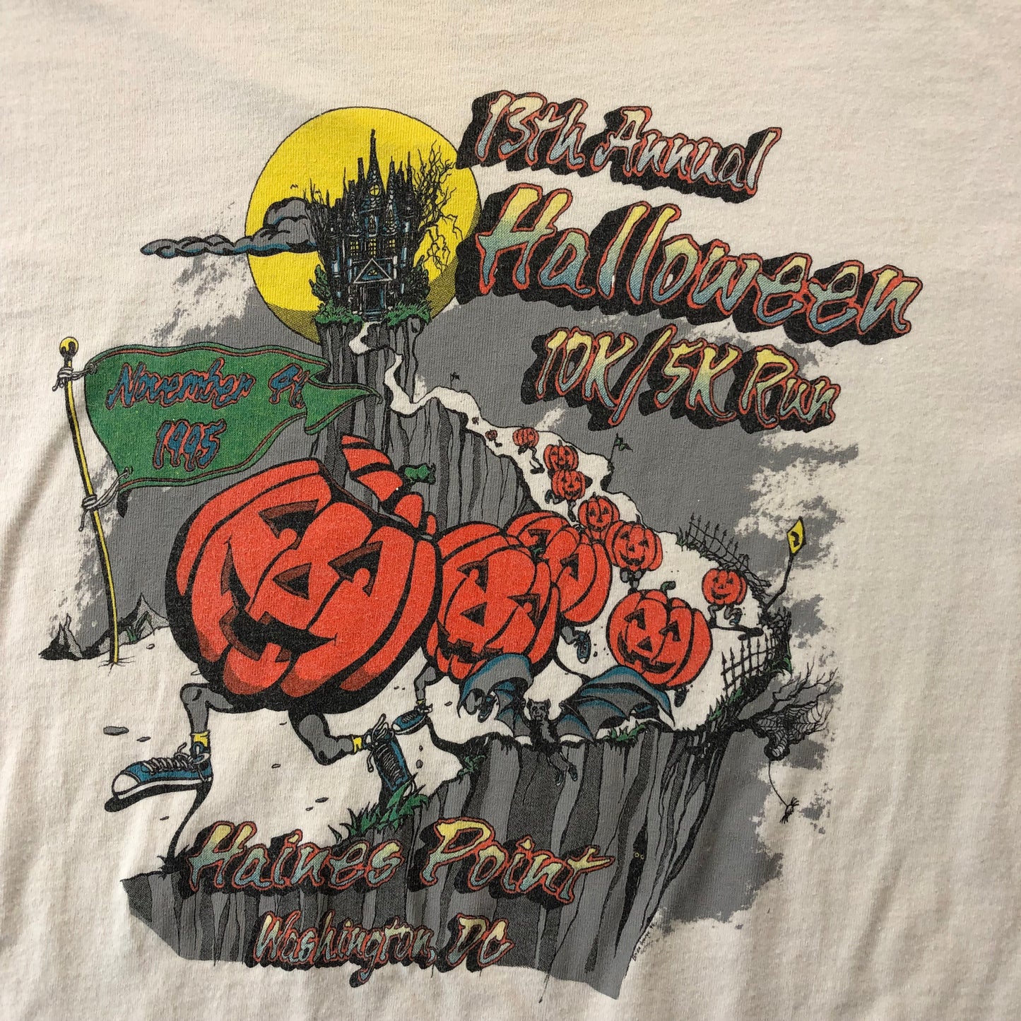 13th Annual Halloween 10k/5K Run Haines Point Washington DC Retro USA T Shirt XL