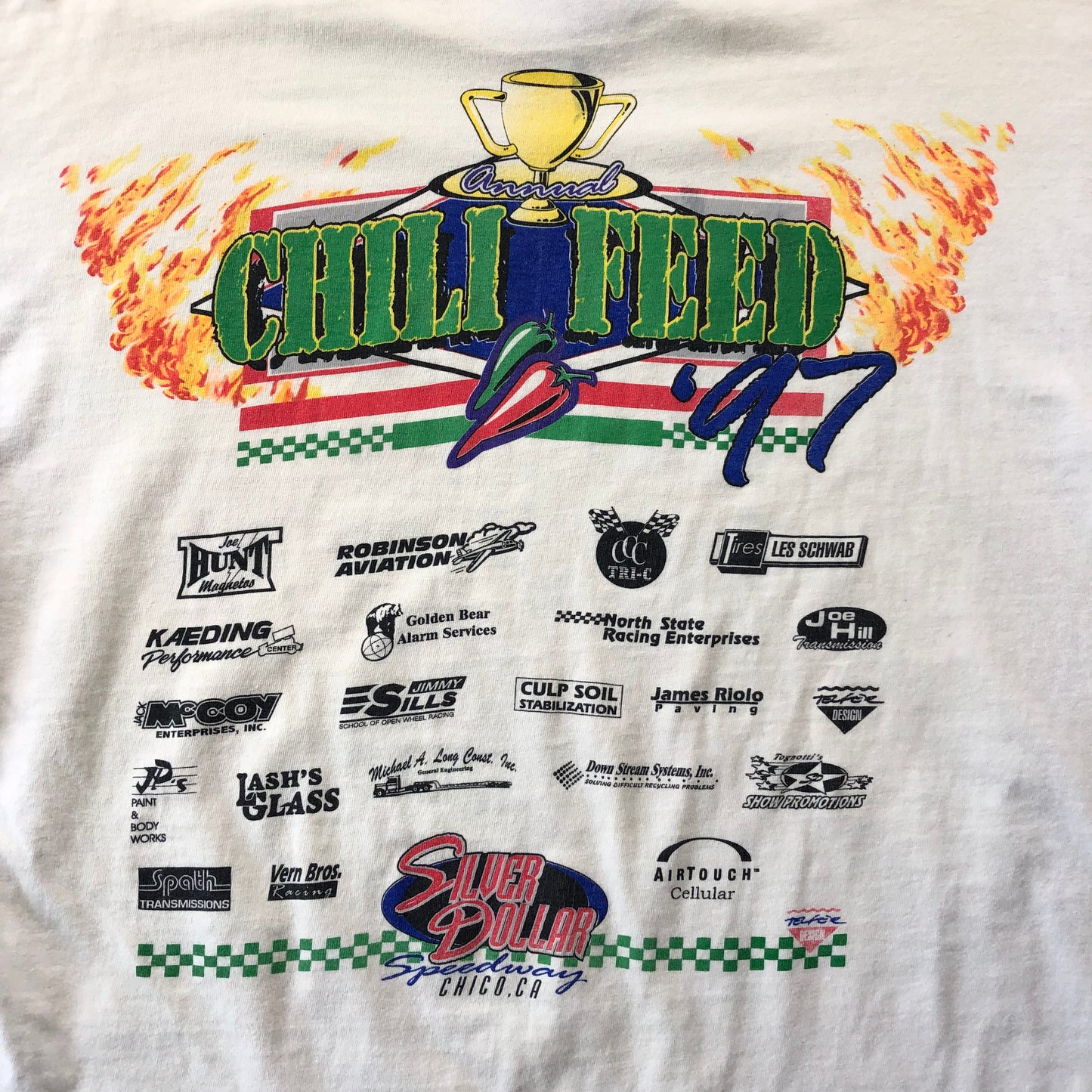 Original Chili Feed Sprint Car Racing 97 Retro T Shirt XL